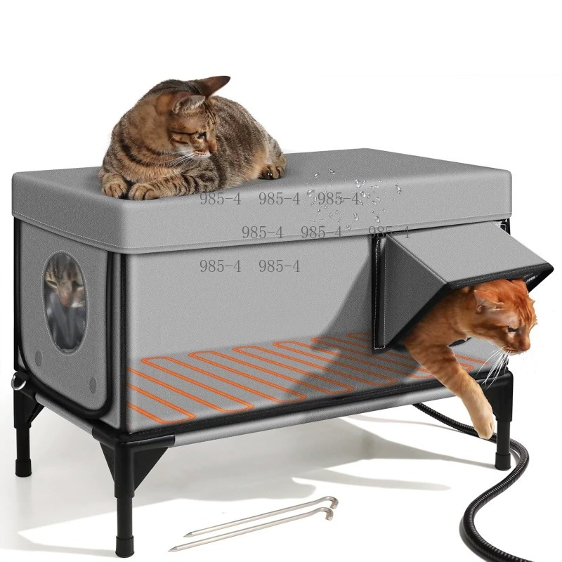 Pet Beds - 電気暖房付き屋外ペットハウス、防風・防雨・耐傷性、冬用暖かい猫用ベッド
