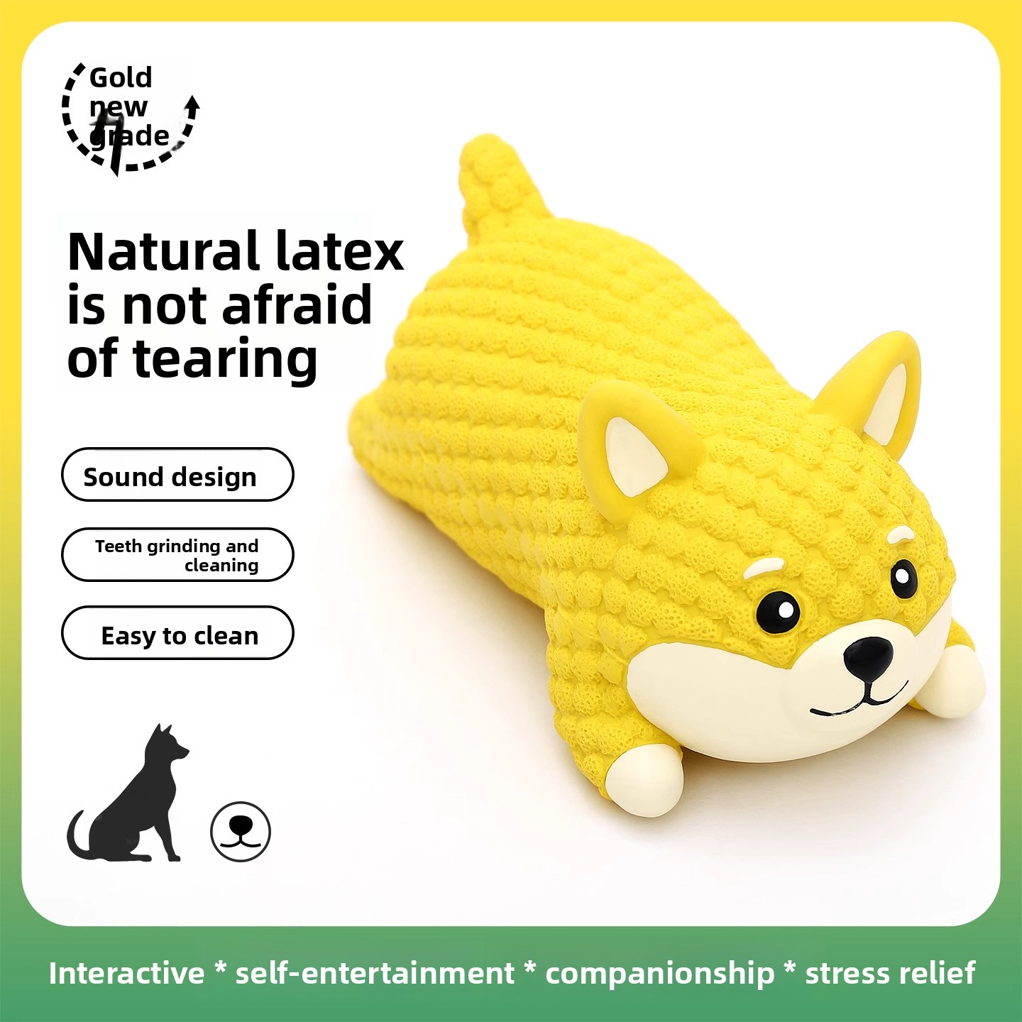 Interactive Squeaky Plush Dog Toy - 鳴き笛入りラテックスベアードッグチュウトイ、テクスチャ表面歯磨き子犬用おもちゃ、不安解消インタラクティブペット鳴き笛おもちゃ