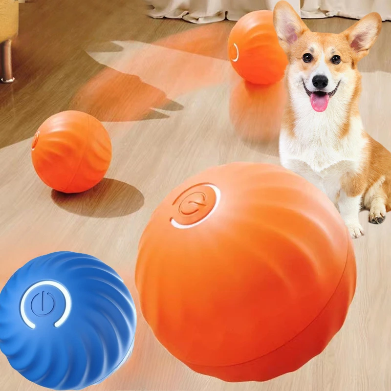 Automatic Moving Dog Ball - SS ペット用おもちゃボール。自動で動き、犬が跳ねて回転する、知育USB充電式、インタラクティブな噛むおもちゃボール。子犬用。