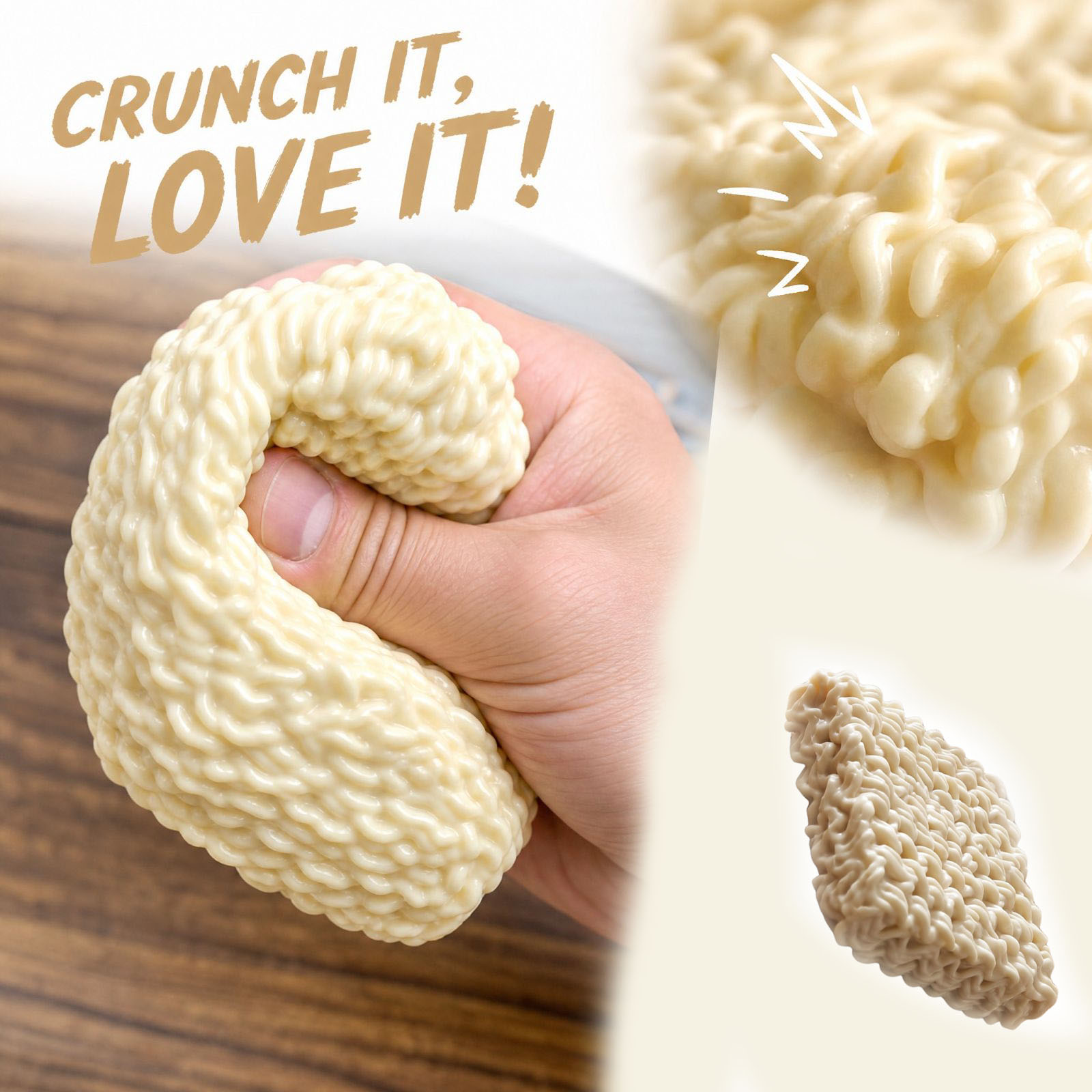 Interactive Squeaky Plush Dog Toy - シミュレーションクリンチーインスタントヌードルかわいい犬手作りスクイッシーボールビルディングブロッククリンチーサウンドストレス解消スクイーズトイ