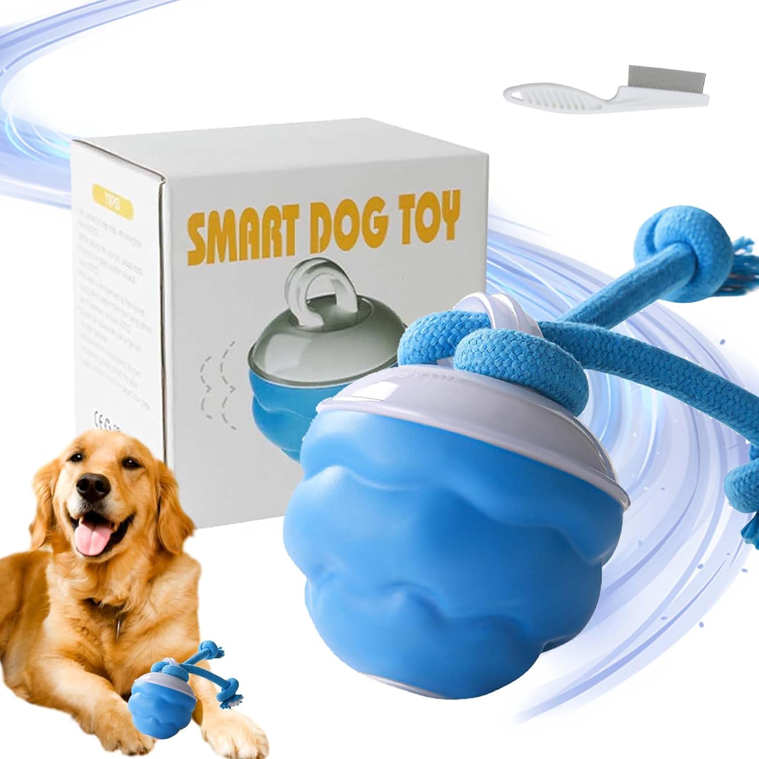 Automatic Moving Dog Ball - スマートドッグトイ、自動移動ボール、充電式犬用おもちゃ、退屈解消・運動促進用インテリジェントドッグトイ