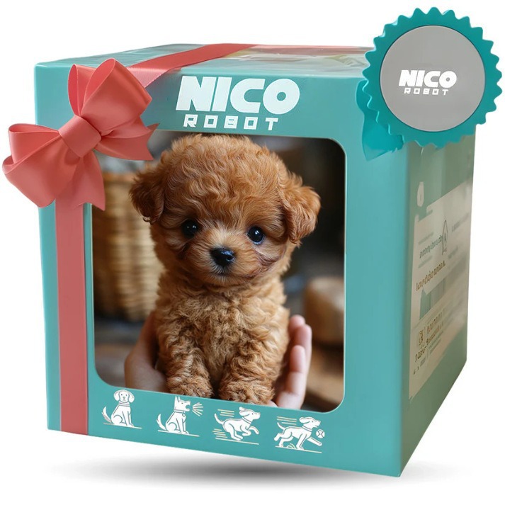 Interactive Squeaky Plush Dog Toy - ニコロボットぬいぐるみ電子ペット犬、歩行＆吠えるインタラクティブなぬいぐるみコンパニオンおもちゃ、大人の趣味愛好家への装飾ギフト