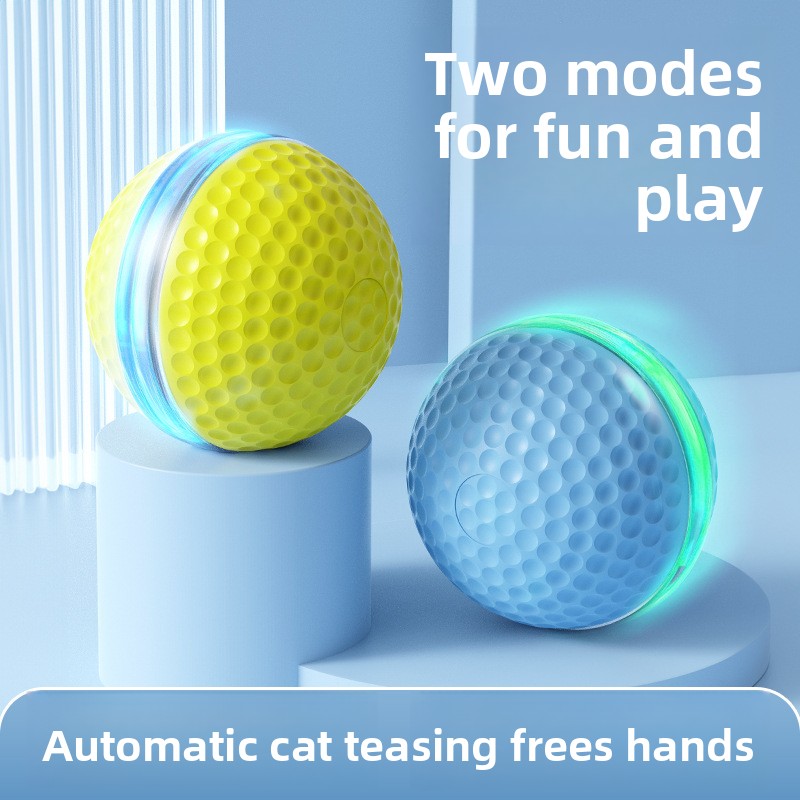 Automatic Moving Dog Ball - 壊れないハニカムラバー電動犬用ボール、自動ジャンプ回転式インタラクティブ噛みつき防止おもちゃ