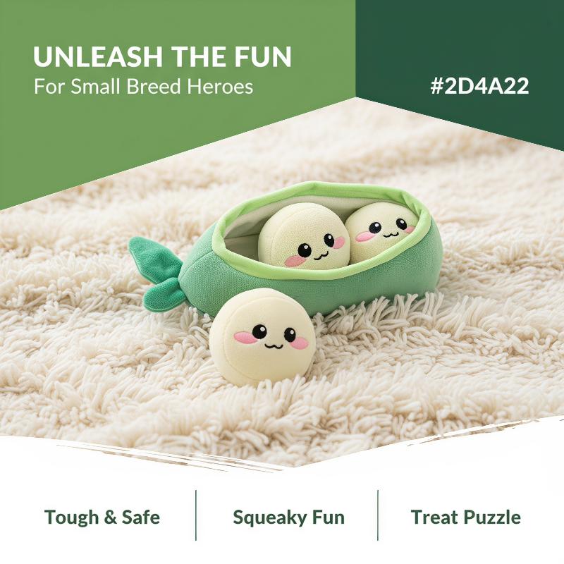 小型犬用豆の実型プラッシュトイ1個、噛みつき防止、音鳴り付き - Interactive Squeaky Plush Dog Toy のレビューと価格