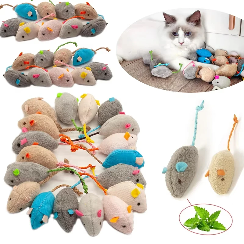 猫用おもちゃ5点セット：猫が喜ぶ猫ネクタイ入り、フェイクファ - Catnip Interactive Plush Mouse のレビューと価格