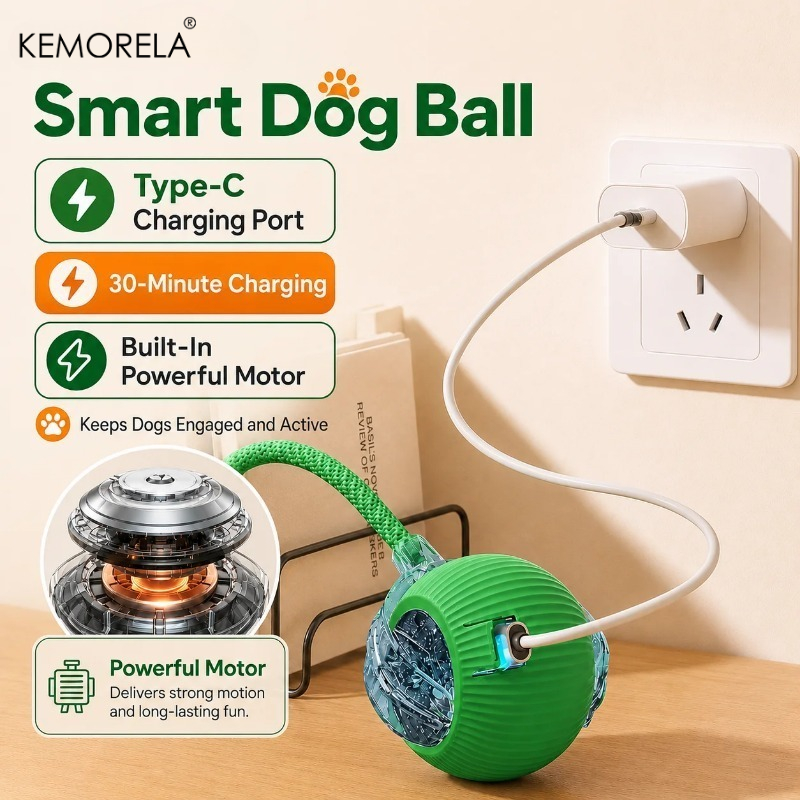 新しい犬用インタラクティブボールおもちゃ 自動回転式充電式ス - Automatic Moving Dog Ball のレビューと価格