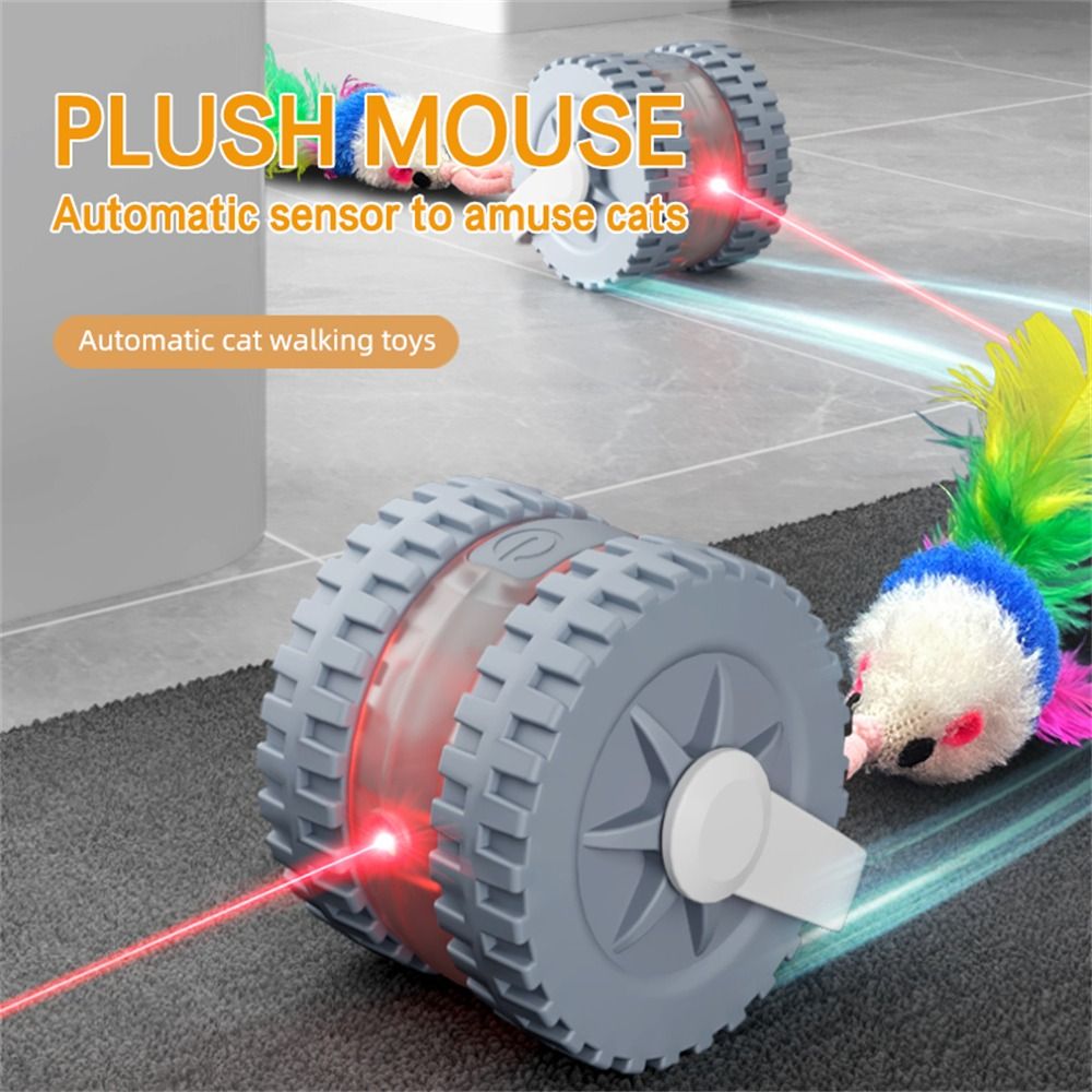 マウスの尻尾を模した赤外線レーザー猫じゃらし。静音設計で、U - Automatic Moving Dog Ball のレビューと価格