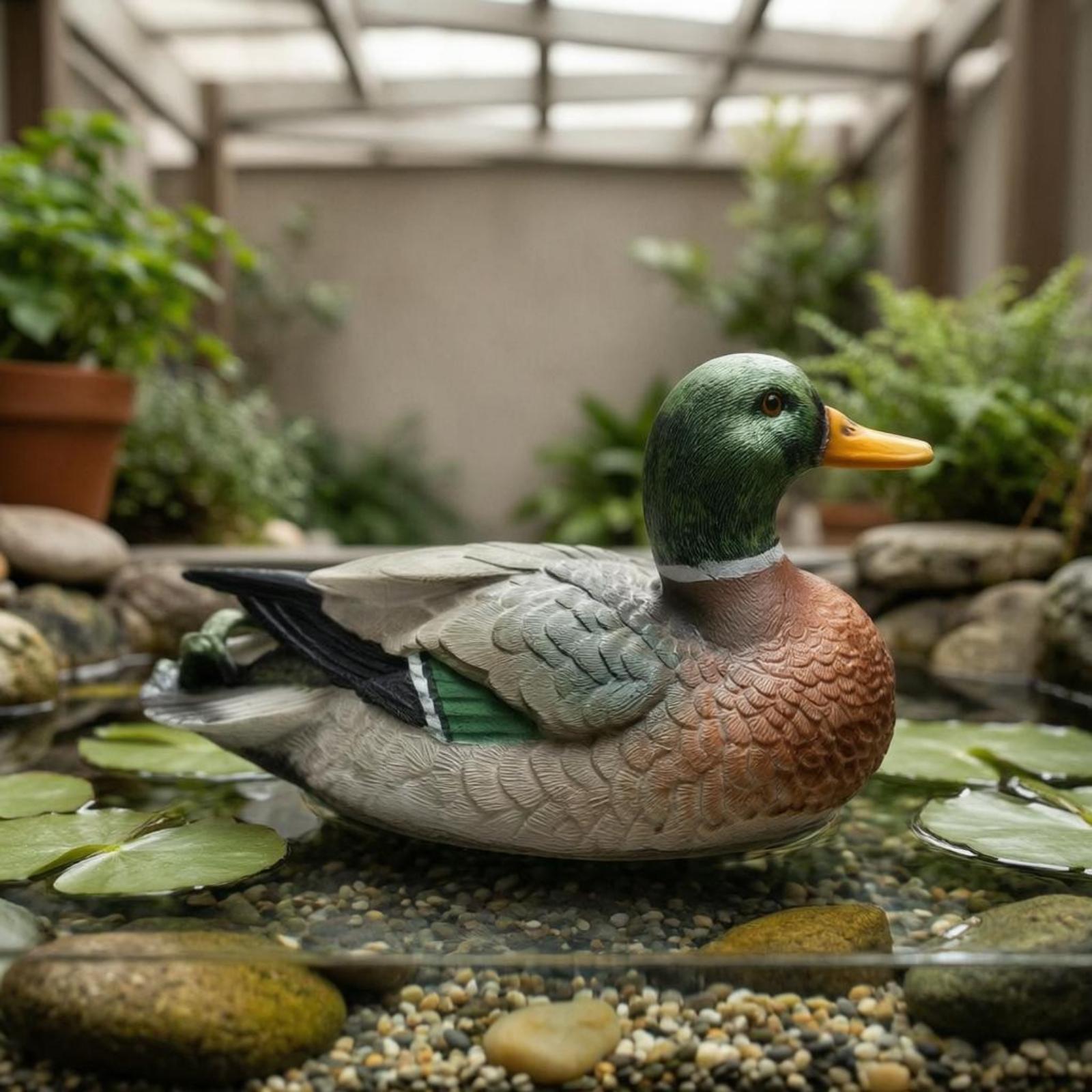 樹脂製の鴨の置物。屋外の池や庭、水槽に浮かべて飾るのに最適な - Aquarium のレビューと価格