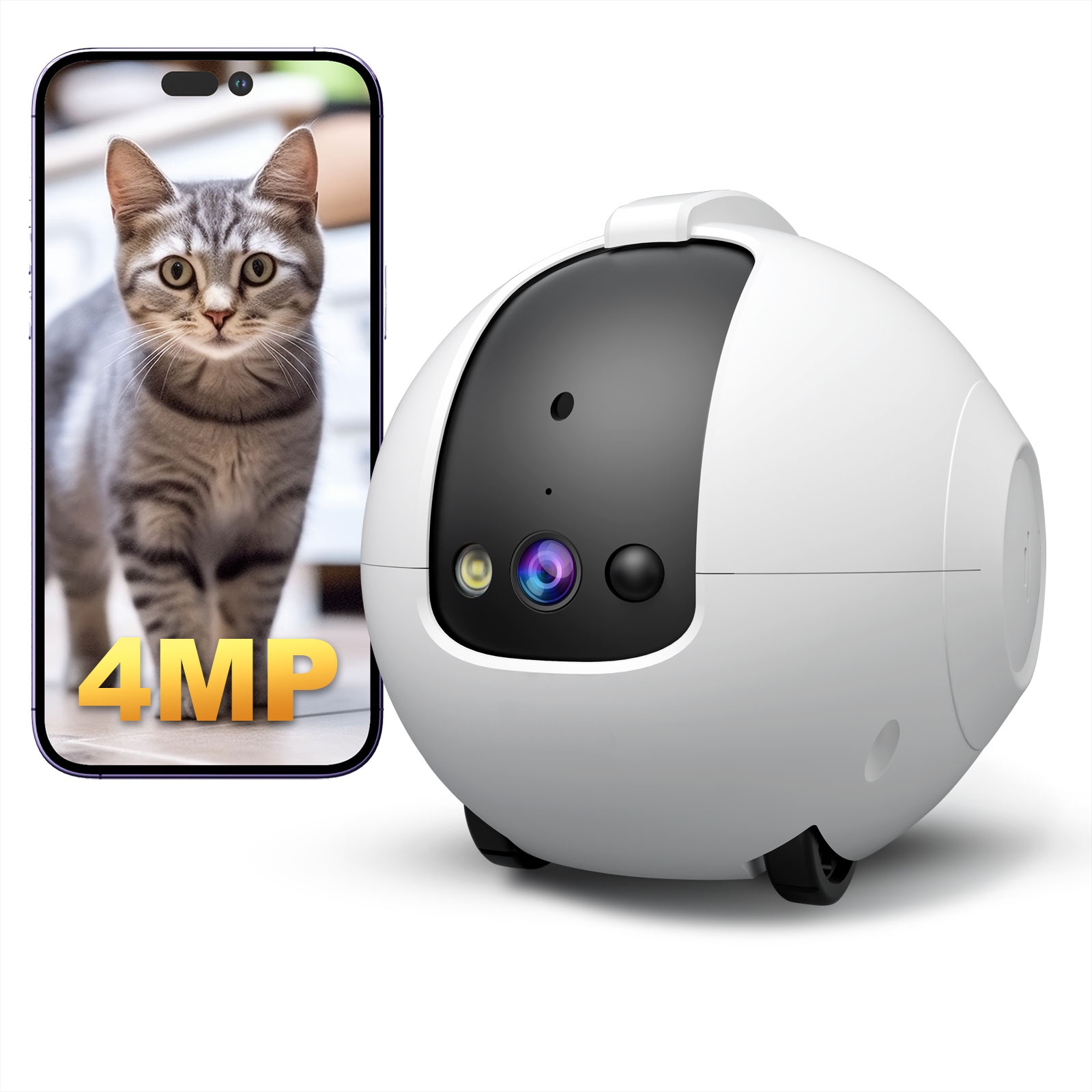 ペット用カメラロボット 4MP、双方向音声対応、2.4GHz - Cat Toys のレビューと価格